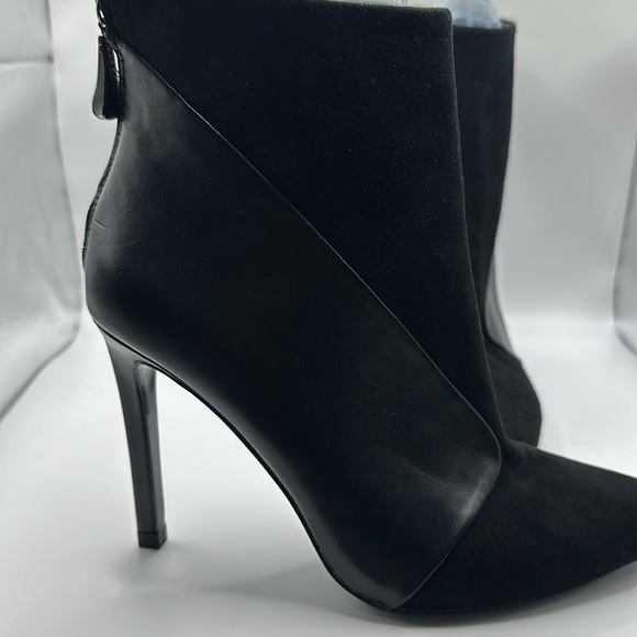 ZARA Black Suede & Leather Ankle Boots - Picture 4 of 10